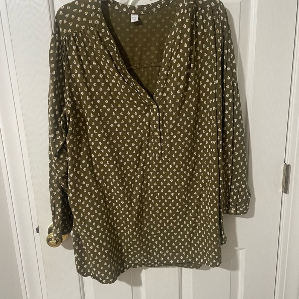 1x old navy green peasant top